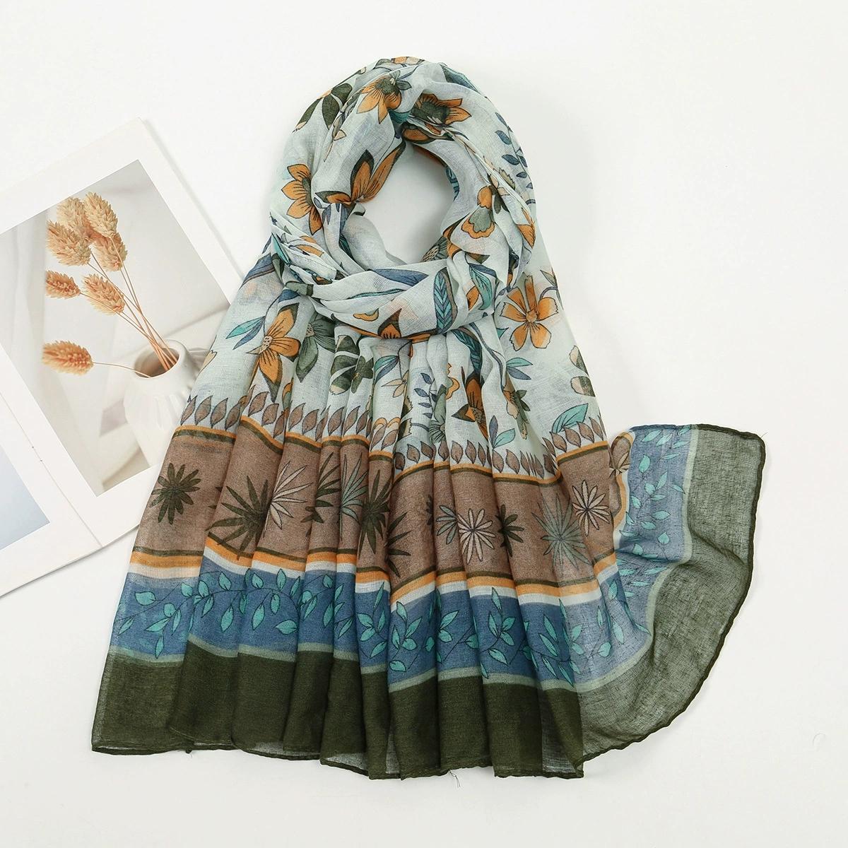 

Women Floral Printed Breathable Headscarf Arabian Scarf Middle East Dubai Turkey Palestinian Hijab Scarves 85x180cm