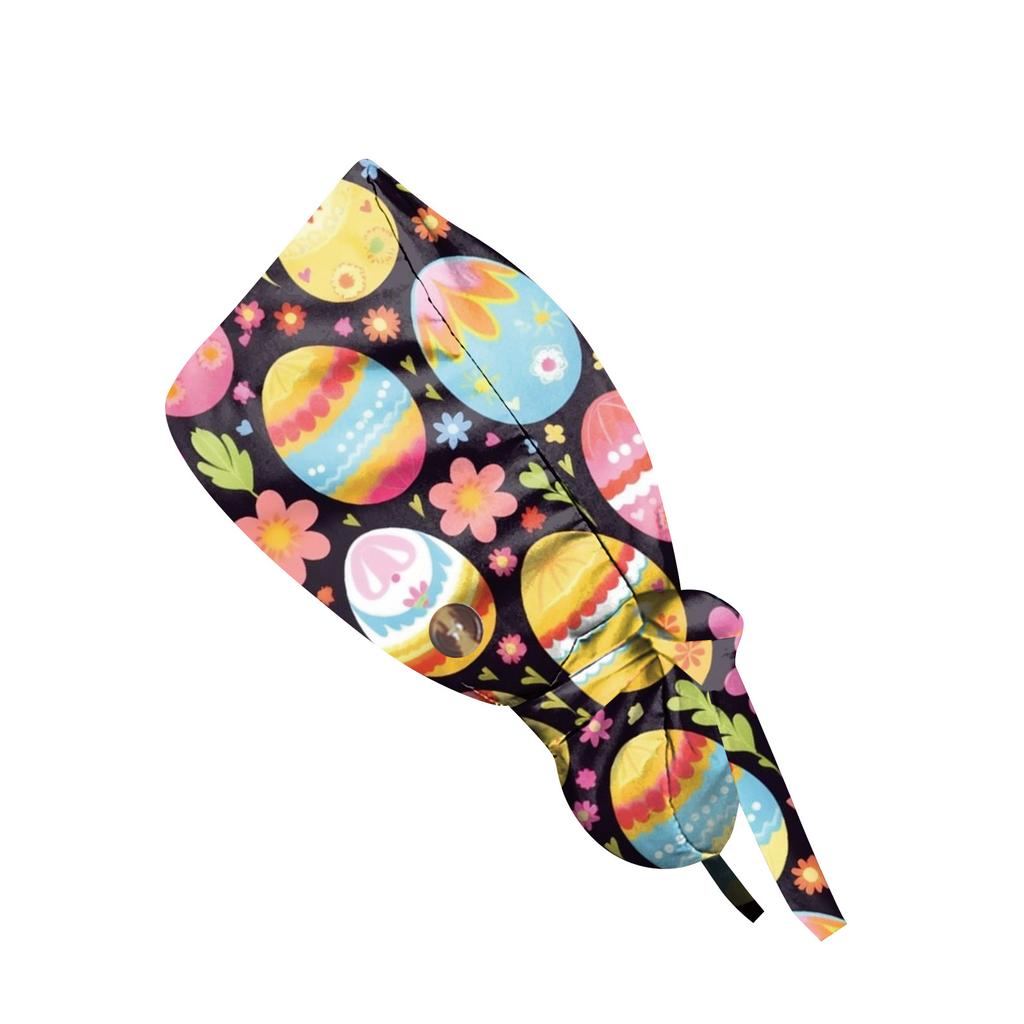 Berretto da lavoro alla moda con stampa, Berretto casual da donna con coda di cavallo, Berretto da lavaggio, Berretto Baotou