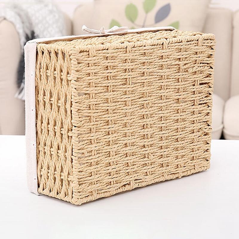 Woven Storage Baskets Organizers Picnic Breakfast Basket Laundry Box Sundries Storage Basket Desktop Cosmetics Snack Storage Box