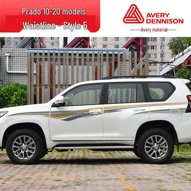 Toyota Prado 10-22 Models Car Body Color Stripe Decal Waistline Sticker.