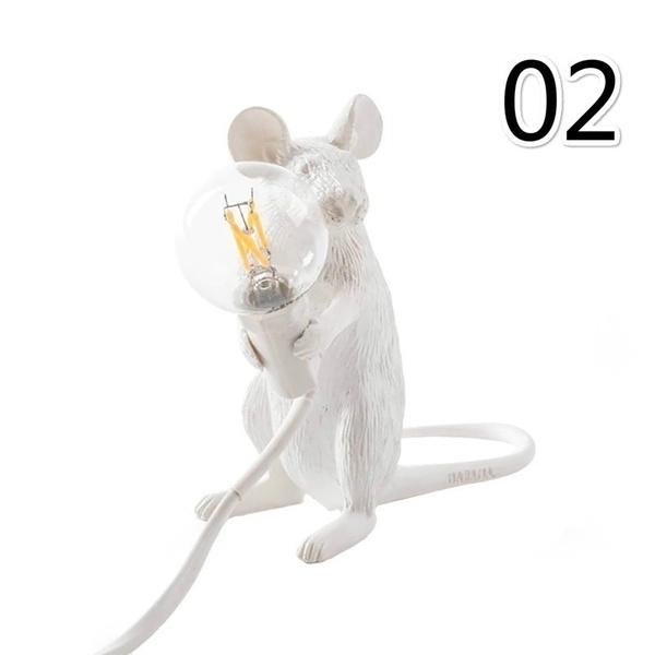 3 Colors Rat Table Lamp Desk Light Decor Lamp Bedside Resin Lamp White Light Decor for Bedroom