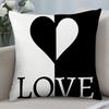 Advanced Black White Pillow Case Short Plush Sofa Decorative Gift Home Double-sided Printing Cushion