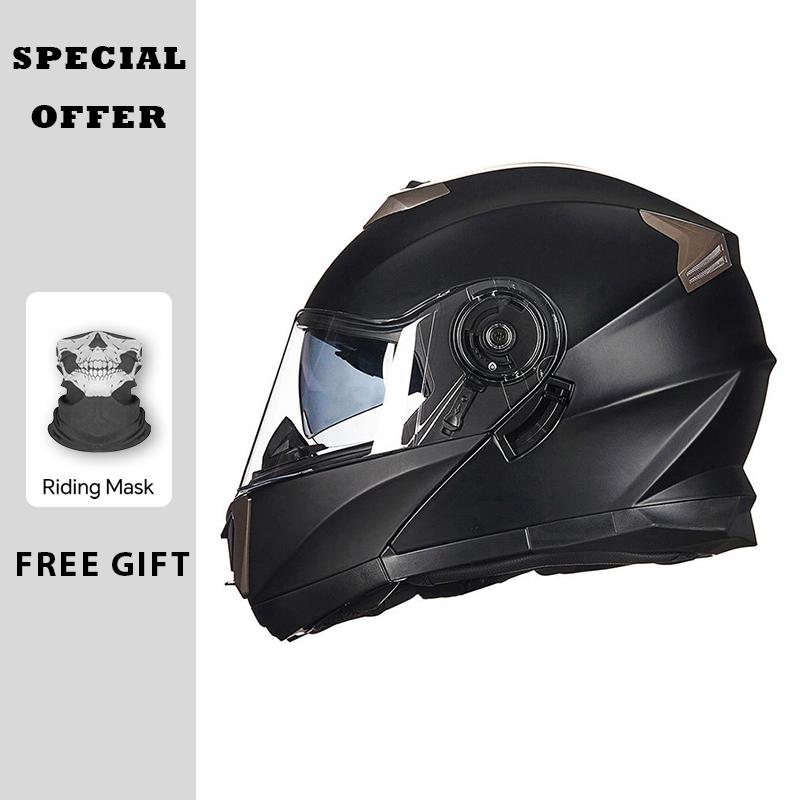2025 New Professional Motorcycle Helmets Racing Flip Up Helmet ABS Material Modular Dual Lens Bluetooth Full Face Helmet DOT ECE