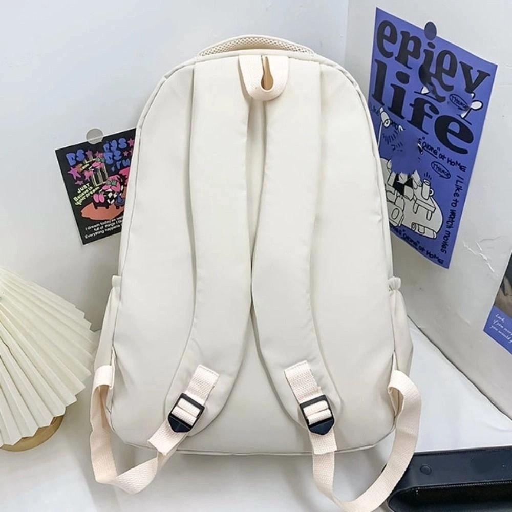 Solid Color Laptop School Bag Oxford College Backpack Durable Large Capacity Backpack  Men Women