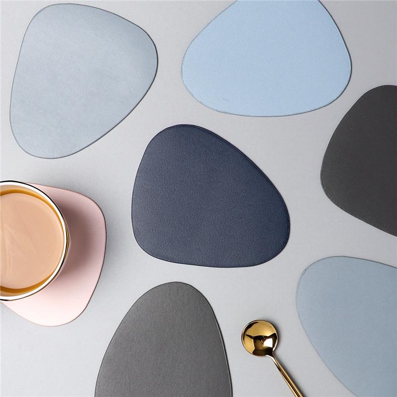Ovale Untersetzer-Untersetzer aus PU-Leder, wasserdicht, wärmeisoliert, Unterlage für Heißgetränkehalter, Schreibtisch-Dekoration, schickes Tischset