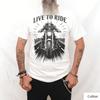 Extreme Biker Spirit Live To Ride Graphic Cotton T-Shirt Neutral Fit Retro Moto Art Comfortable Short Sleeve Tee
