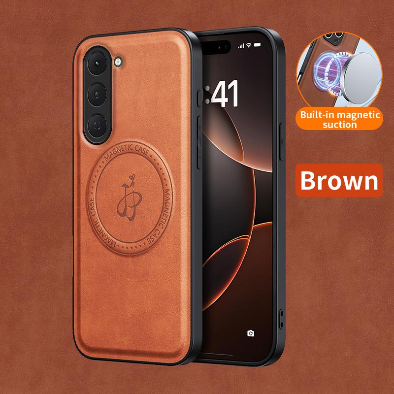 

Магнитный чехол с беспроводной зарядкой для Tecno Spark 40 Pro Pro+ Plus 4G Защитная крышка из ПУ кожи Жесткая задняя крышка Coque Funda Tecno spark 40 pro+ коричневый