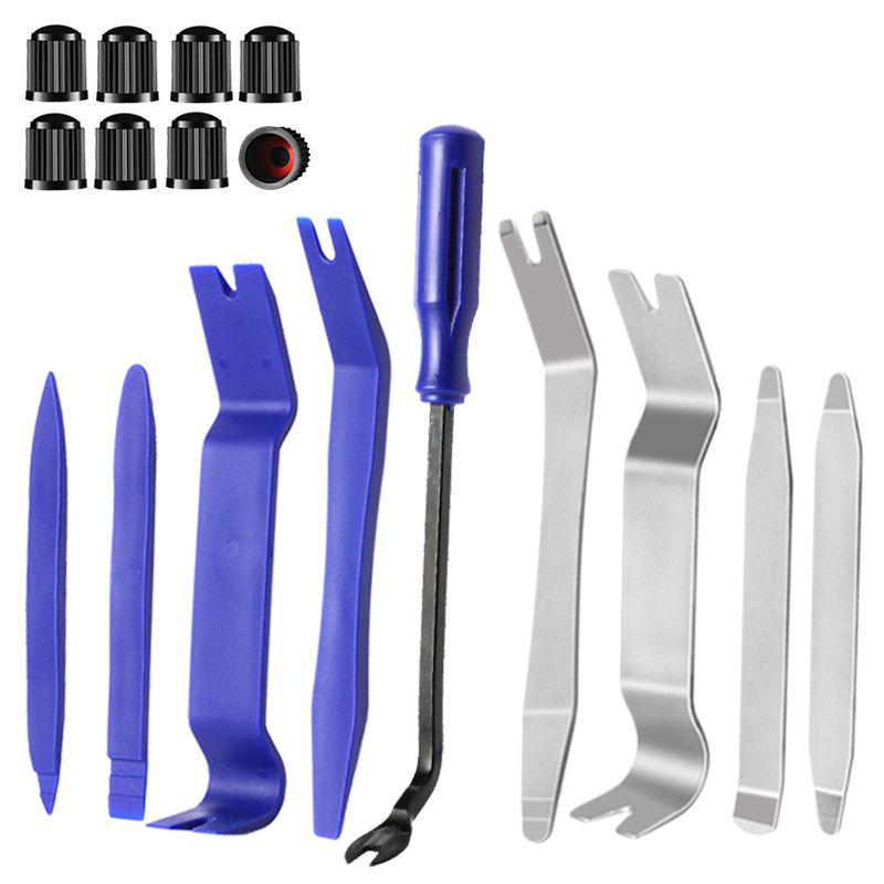 Stainless Steel and Plastic Car Door Panel Pry Tool Set - 6/7/11 Pieces