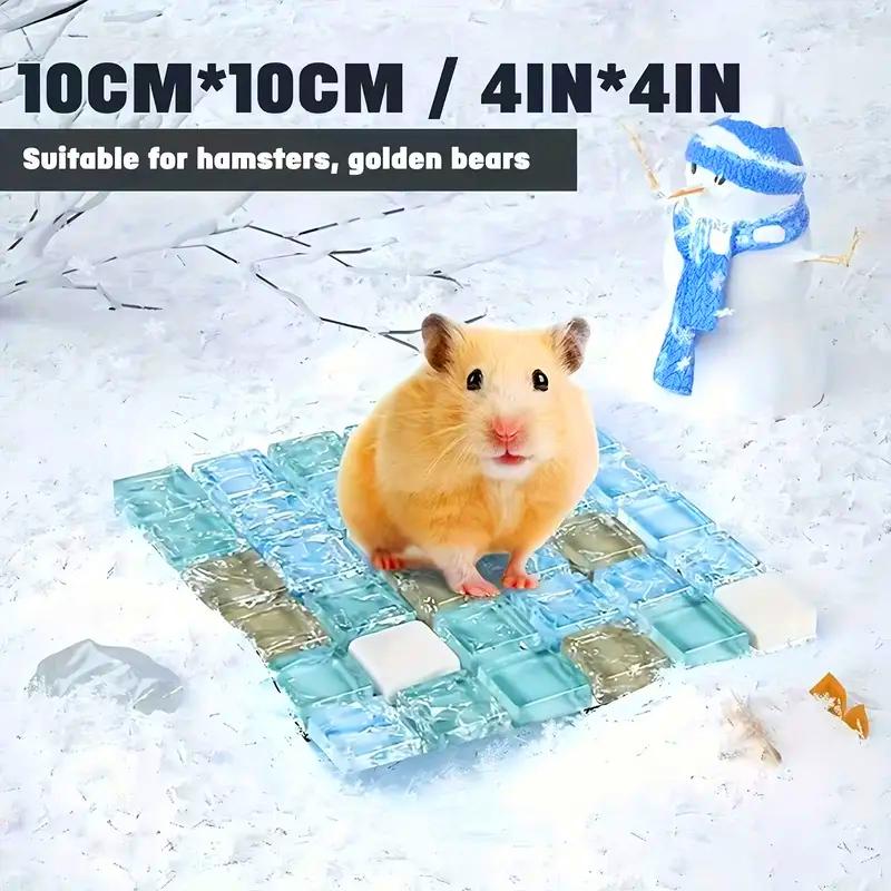 

1 шт. Охлаждающий коврик для хомяка, летняя ледяная подставка, мраморно-стеклянная доска для рассеивания тепла для мелких питомцев, шиншилл, ежей, принадлежности для клеток синий