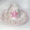 Pink Cowgirl Hats Sequins Star Cow Girl Hat with Cow Print Adult Cowboy Hat