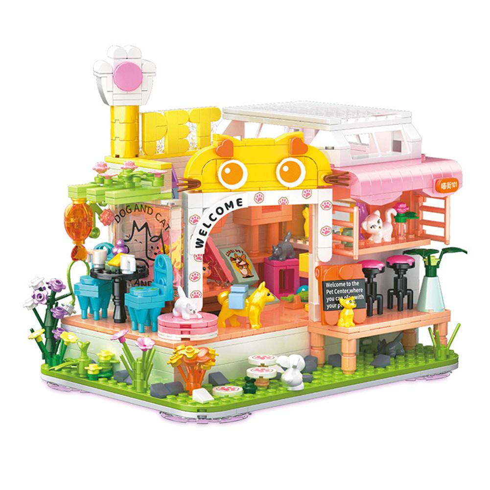 Street View Mini Building Block Pets Store Building Brick Toys Creative DIY Assembly Model Toy Gifts For Kids Aged 2-5