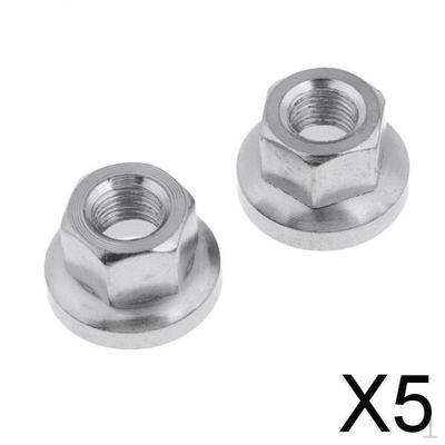 5x2 Pieces 9mm Stainless Steel Bike Bicycle Rear Wheel Axle Hub Flange Nut