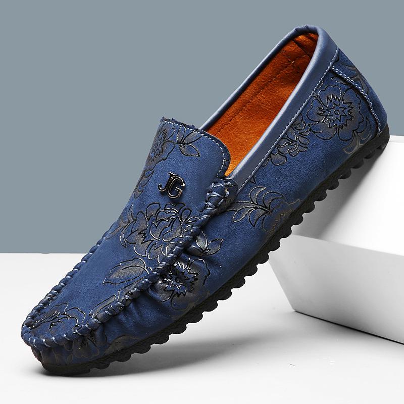 Men's Plus Size Rose Bean Soft Leather Casual Shoes - Red Pointed Toe Summer Trend
