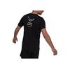 Adidas Letter Print Round Neck Breathable Loose Running Training Short Sleeve T-Shirt Men Tops Black GU0285