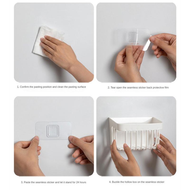 Hollow Out Soap Holder No Punching Storage Rack Convenient Extraction Multifunction Shelf Easy To Clean Wall-mounted Drain Rack