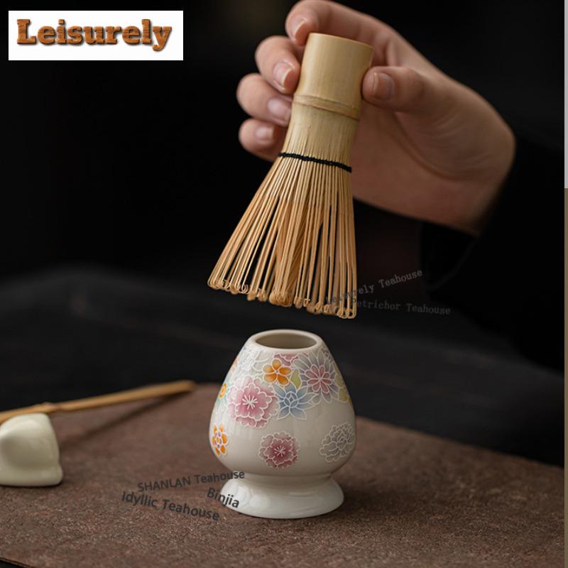 Wan Flower Matcha Set Eight-piece Ceramic Chinese Tea Bowl Cup Hundred Book Stand Whisk Imitation Song Dynasty Accessories Craft