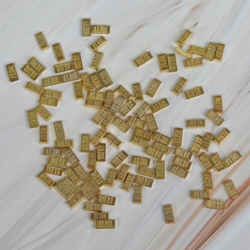 1Pc Simulated Gold Bar And Gold Ingot Ornament Mini Doll House Decoration Toys Miniature Model Diy Accessories