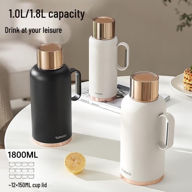TAFUCO 1L Thermal Pot with Tea Infuser and Temperature Display