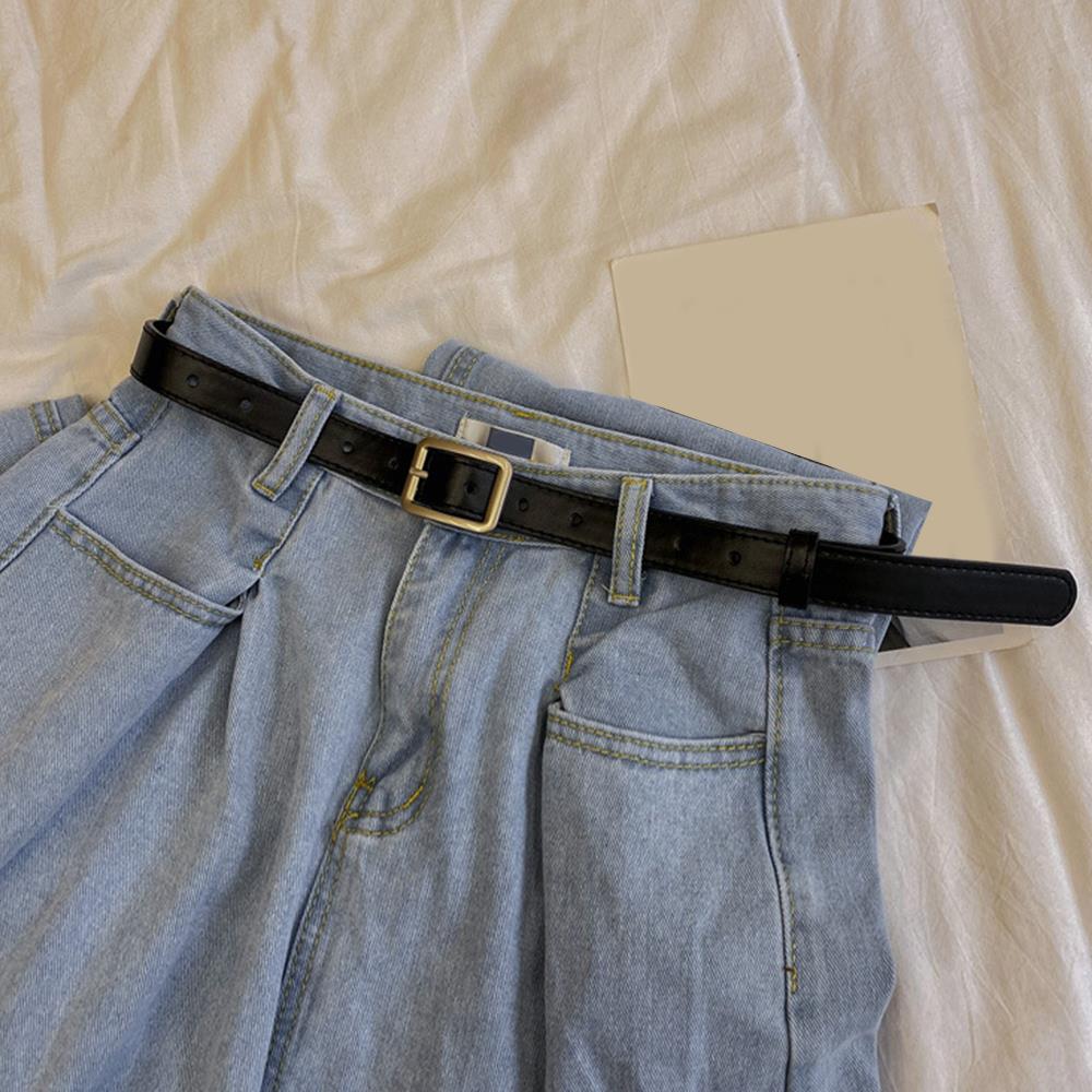 INS Fashion Women's Belt Fashion Black Belt Retro Needle Buckle Jeans Belt Casual Strap Long Skirt Belt