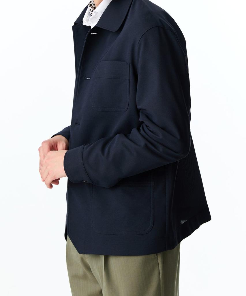 Man On The Boon Patch Pocket Shirt-Style Blouson Jacket_Navy 4714109004