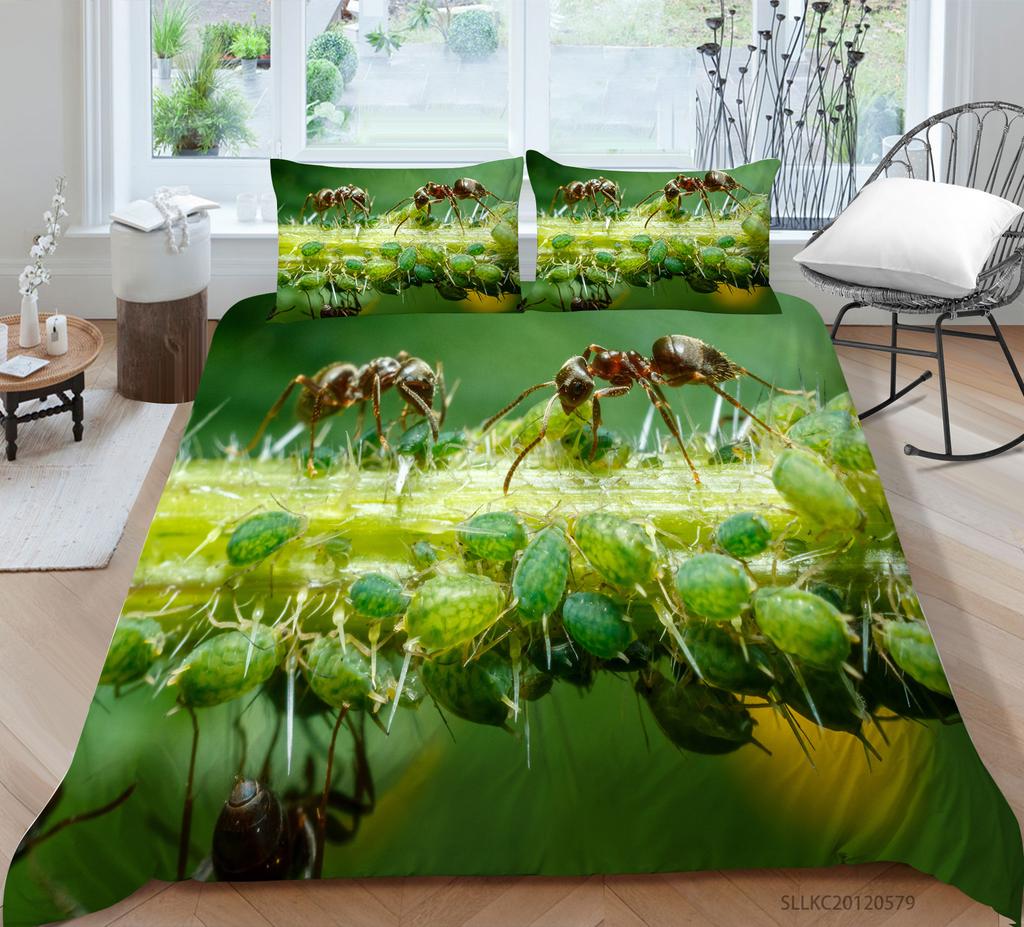 Insect Series Quilt Cover Pillowcase Two Or Three-Piece Set 3D Digital Printing Polyester
