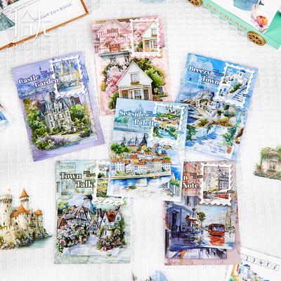 30pcs/1lot Kawaii Stationery Stickers Landscape Collection Language Junk Journaling Decorative Scrapbooking for Scrapbook