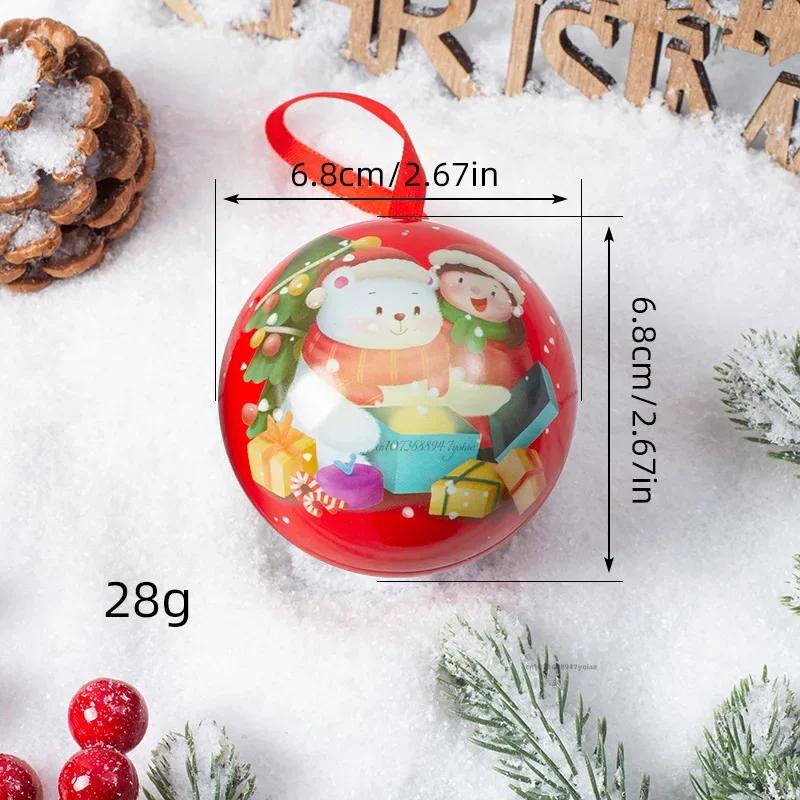 

Рождественские круглые подарочные коробки, шарообразные жестяные украшения для рождественской елки, рождественские конфетницы, банки, новогодние украшения Navidad 1pcs