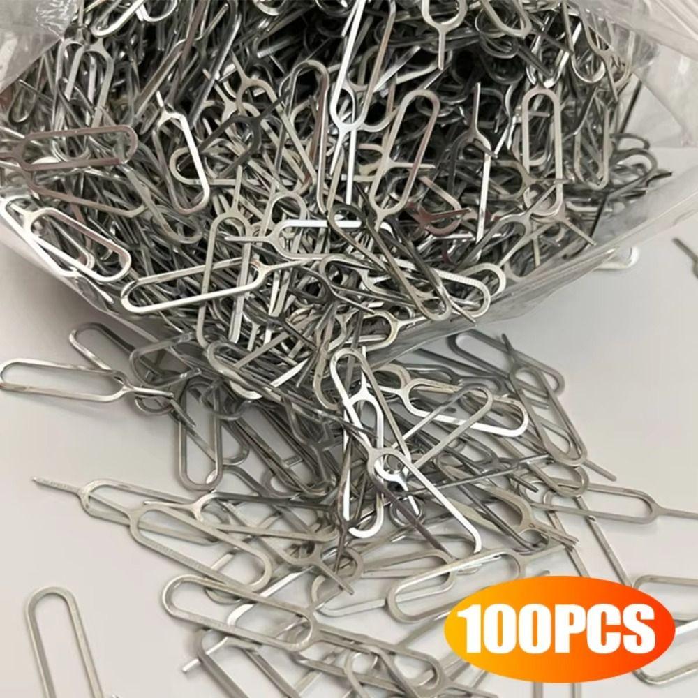 100Pcs Anti-Lost SIM Card Tray Ejector Pin Portable Ejecting Removal Needle  Phone Use Tools