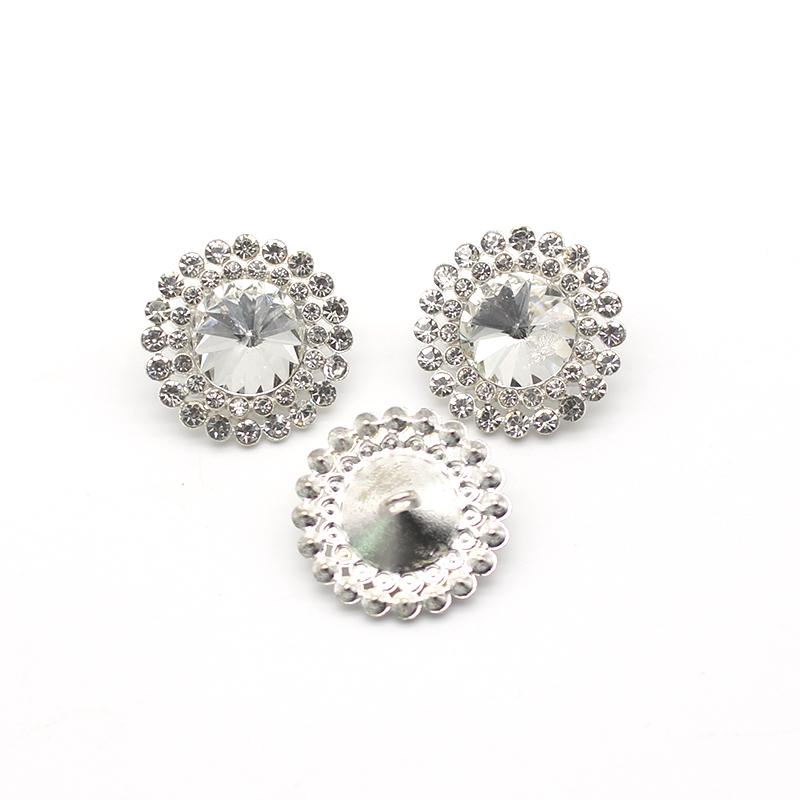 NEW Flower Crystal 10 pieces 20mm/25mm Alloy Rhinestones Diamond Buttons Diy Decoration Shank Handmade Sewing Garment Accessory