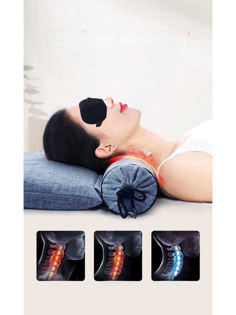 Heated Massage Compress Neck Pillow with Wormwood for Sleep and Cervical Support