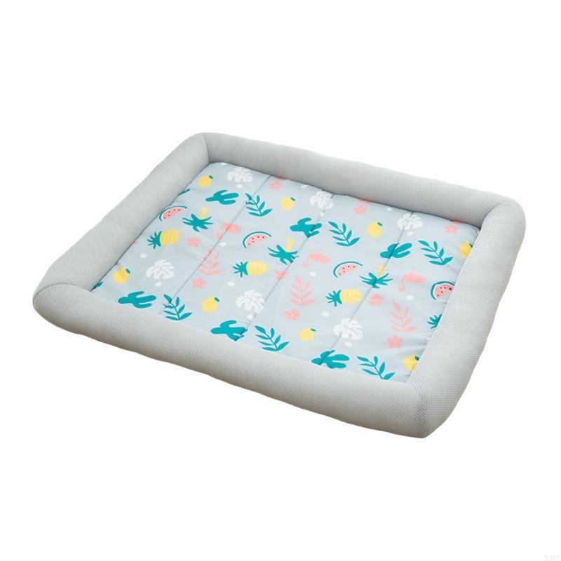 

Ice Silk Pet Cooling Mat Dog Bed Cats Litter No Electricity Sleeping Mat Removable Easy Clean Multicolor X3UC