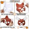 20 Pcs Face Cushion Kit Fox Cat Face Cushion DIY Halloween Masquer Set with Paint And Brush Make-up Party Prop for Dancing Party
