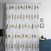 Bird Plaid Flower Yellow Orange Sheer Curtains For Living Room Bedroom Home Decor Kitchen Tulle For Windows Voile Drapes