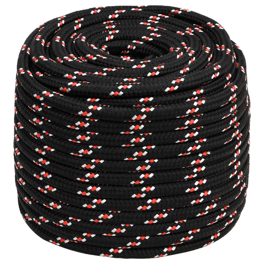 Vidaxl Linka Żeglarska, Czarna, 18 Mm, 100 M, Polipropylen