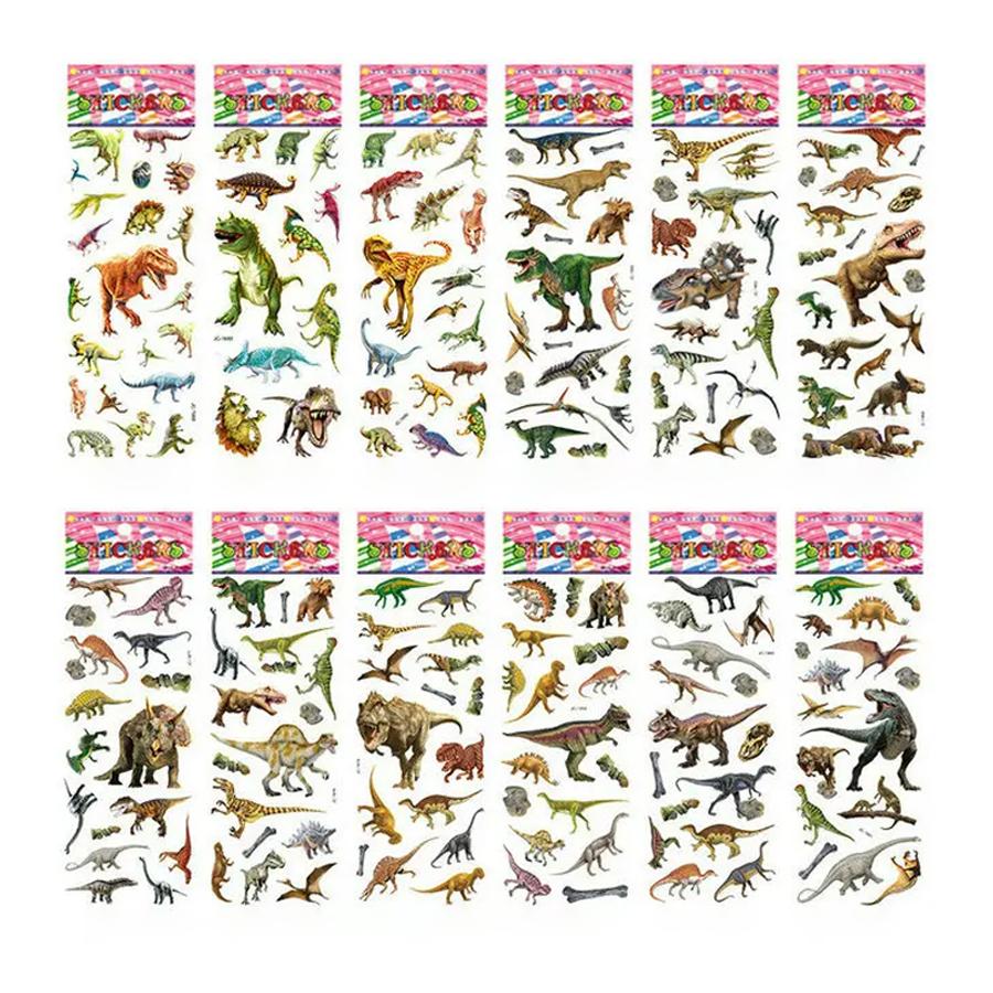 6/12/24pcs Self-adhesive Sticker Realistic Dinosaur Theme DIY Handicrafts Supplies for Journal & Phone Case & Suitcase Decor XJM