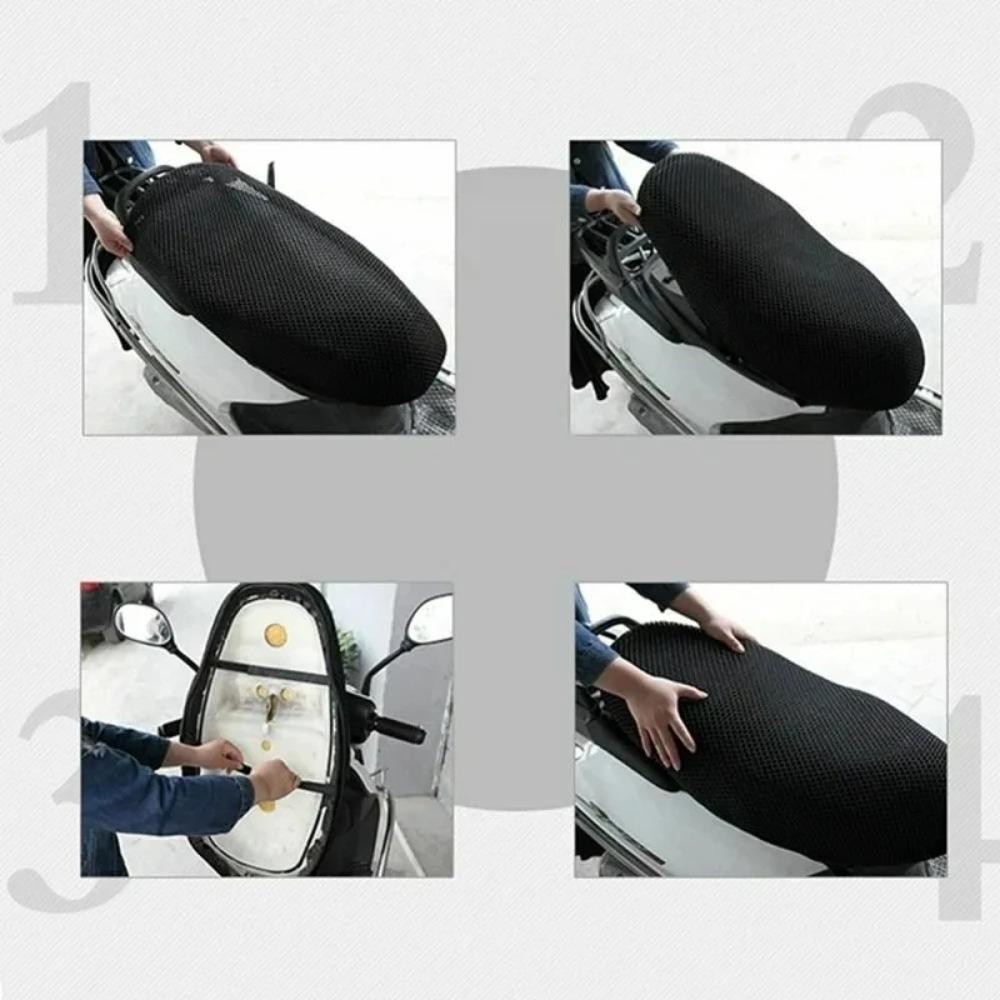 1pc Breathable Summer Cool 3D Mesh Motorcycle Moped Scooter Seat Cover Cushion Anti Slip Protection Pad