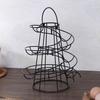 Yousheng Egg Holder Spiral Storage Rack Rustproof Corrosion Resistant Hollow Bottom Design Egg Storage Shelf Dispenser