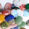 30x40mm Egg Shape Pendant: Natural Rose Quartz, Green Aventurine, Lapis Lazuli, Agate Jewelry DIY