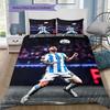 Lionel Messi Argentina N.10 Set Biancheria da Letto 3 Pezzi per Stadio Senza Federe Piumone Lavabile Microfibra Ventilatore di Calcio Camera da Letto Adolescente Set Copripiumone