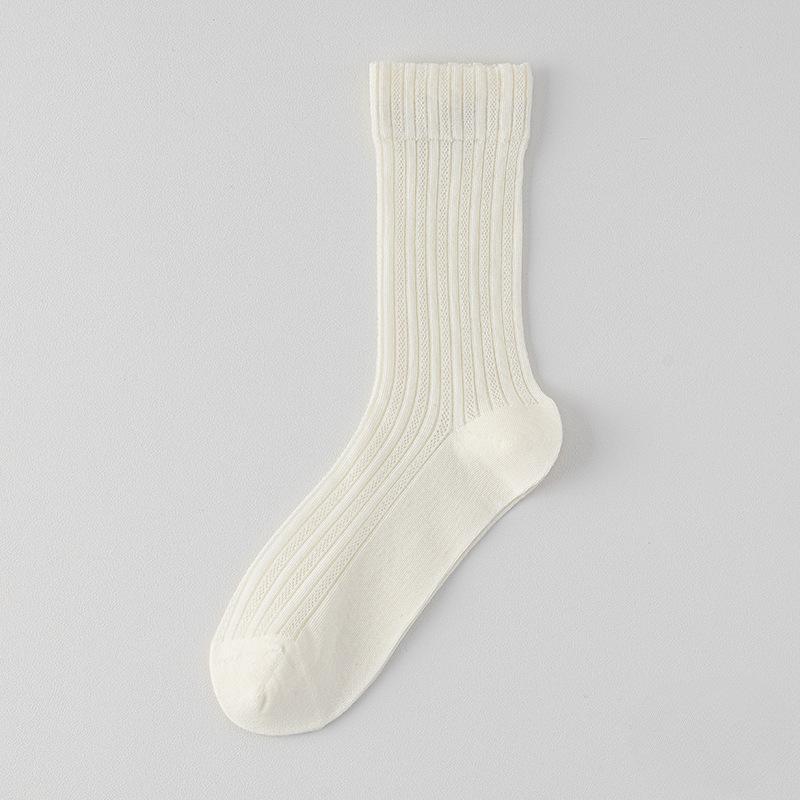 Women's Spring and Summer Thin Women's Mesh Breathable Anti-odor Cotton Socks, Stack Socks, Durable Mid-calf Socks, Boneless Long Socks, Trendy Socks