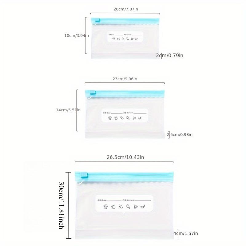 45PCS Storage Bag Zipper Fresh-keeping Bag Food Sorting Storage Bag Fresh-keeping Sealed Bag Suitable for Fruits, Grains, Vegetables and Meat