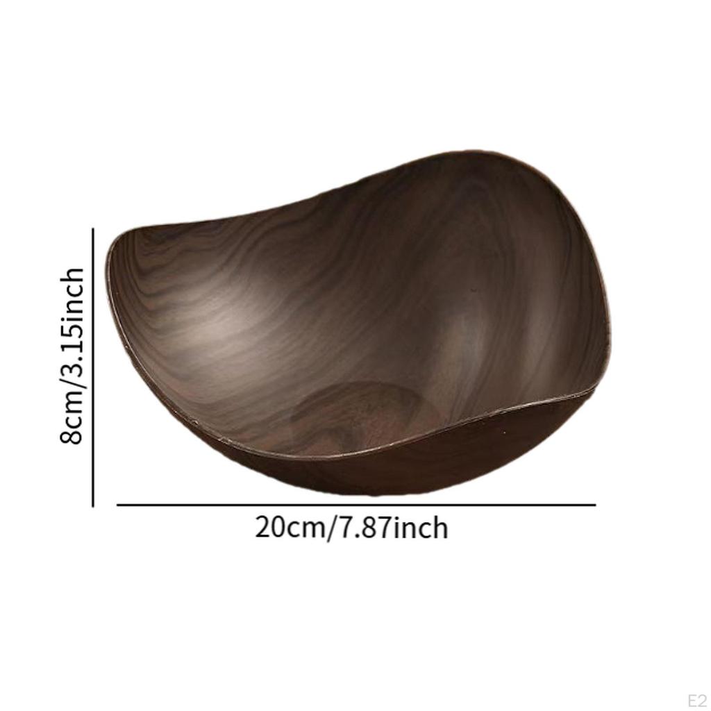 Serving Bowl Candy Snack Tray Imitation Wood Grain Fruit Dried Plate for Sandwich