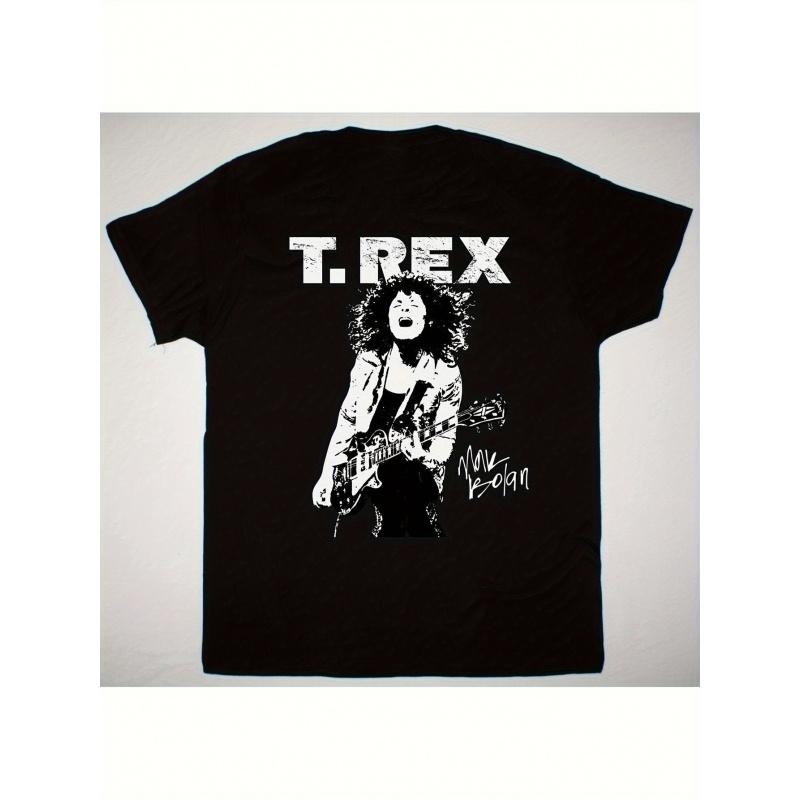 Vintage T-Rex Marc Bolan Retro Band Graphic T-Shirt - Heavyweight 70s/80s Style T-shirt with Marc Bolan Signature and T-Rex Print, Unisex Sizes