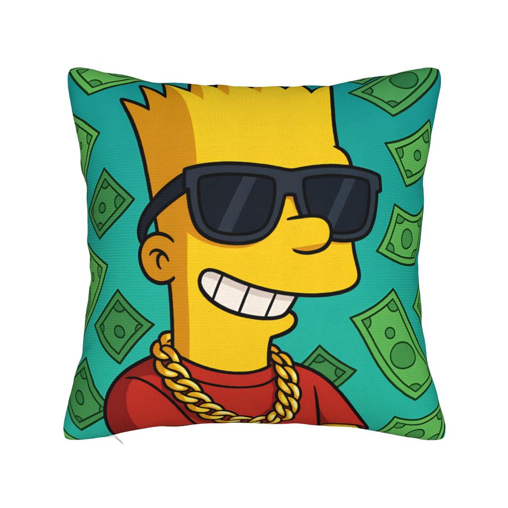 Pillow Case Bart SSimpsons Neon Print Soft Pillow Cover For Living Room Chair Fashion Pillowcases