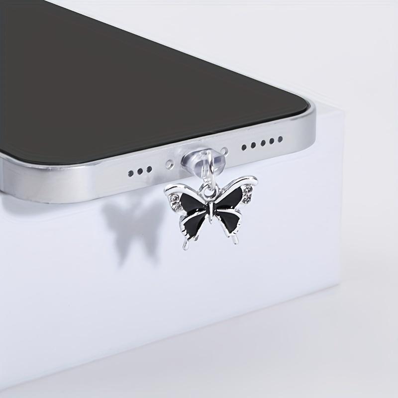 Colored Droplet Butterfly Phone Pendant, Phone Dust Plug, Phone Decoration Small Gift