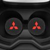 cwnqah1 cwmvjg1 2Pcs Car Logo Silicone Water Cup Pad Cushion For Mitsubishi Lancer Ralliart ASX Mirage Pajero Xpander Attrage L200 Eclipse Cross