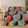 Äthiopien Blumen Gewebte Kunstkorb Mandala Flanell Decke Weiche Warme Überwurfdecke für Schlafzimmer Wohnzimmer Bett Reise Camping