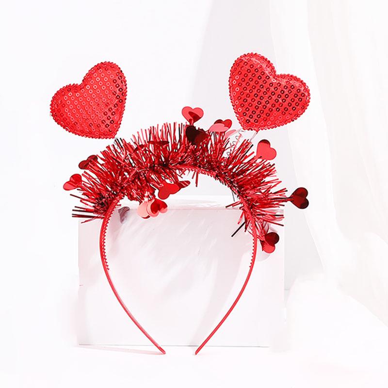Valentine's Day Red Heart Headband Hair Clip - Wedding & Party Photo Prop