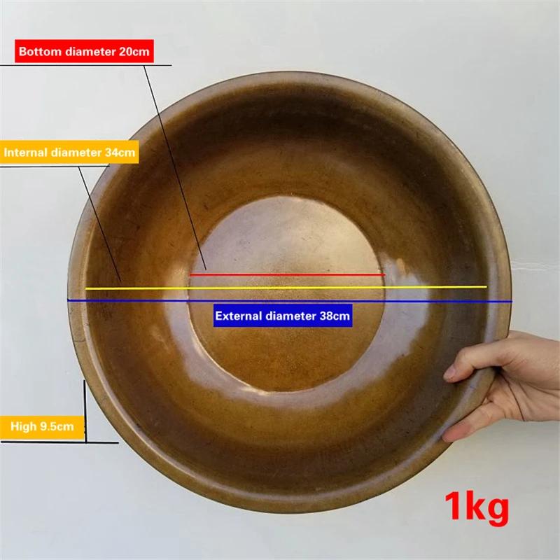 Pure Copper Handmade Thickened Brass Basin Old Copper Basin Carbon Furnace Wash Basin Chinese Wedding Washbasin Carbon Brazier