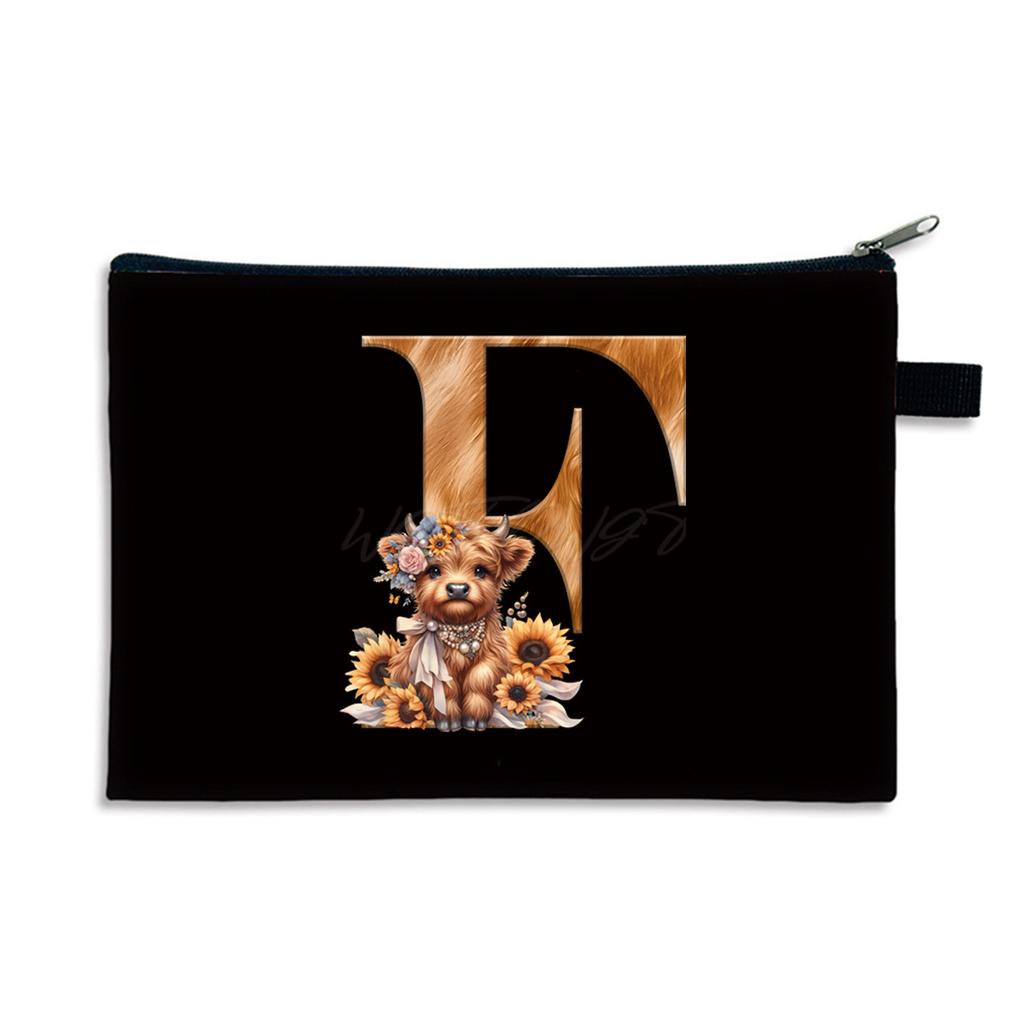 26 letter print size change bag Oxford cloth zipper storage bag Student portable pencil case